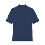 Embroidered Blue Floral Crest Polo Shirt