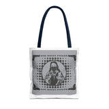 Religious Icon Tote Bag — "God Money Power" Graphic Canvas Tote