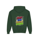 Youth Hoodie — GMP God Money Power Rainbow Graphic