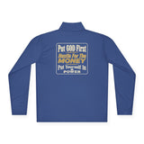 Quarter-Zip Pullover - "Put GOD First, Hustle For His Money" Christian Faith Pullover