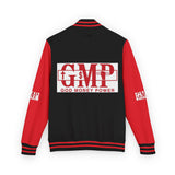 Letterman Jacket — "GMP (God Money Power)" Red & White Varsity Jacket