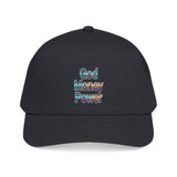 God Money Power Baseball Cap — Retro Text Embroidered Mid-Profile Hat