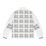 Men's Puffer Jacket — All-Over "GWP God" Logo Quilted Coat