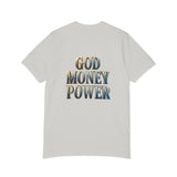 God Money Power T-Shirt — Graphic Jesus Dollar Bandana Design