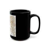 Black Mug — 'God Money Power' Gold Tarot Style Illustration Coffee Cup