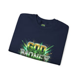 God Money Power Crewneck Sweatshirt — Bold Faith & Prosperity Graphic