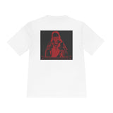 Red Prayer Graphic Tee — Retro Gothic Nun Illustration Moisture-Wicking Shirt
