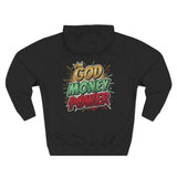 God Money Power Hoodie — Graphic Fleece Pullover with Crown Logo