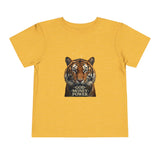 Toddler Tee — Tiger Face "God Money Power" Graphic