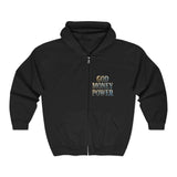 Full-Zip Hoodie — Retro Dollar Bill Jesus Graphic