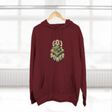 God Power Hoodie — Retro 3D Faith Graphic Fleece Hoodie