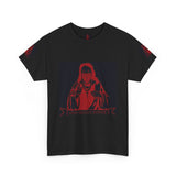 Graphic Tee - Red Mystic Hooded Figure Streetwear