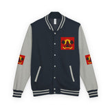 Letterman Jacket — "God Money Power" Red & White Varsity Jacket