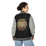 Tiger Crest Letterman Jacket — GMP "Good Money Power" Red & White Varsity