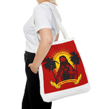 Sunrise Rasta Tote Bag – "God Money Power" Graphic Beach Shopper