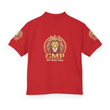 Youth Polo Shirt – Gold Lion Crest "GMP" School/Team Logo