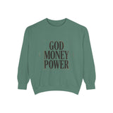 Sweatshirt — GOD MONEY POWER Bold Graphic Crewneck