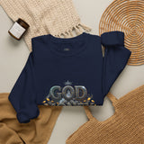 Crewneck Sweatshirt — "God Money Power" Graphic Pullover