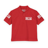 Youth Polo Shirt - 'GMP God Money Power' Red Logo Back & Sleeves