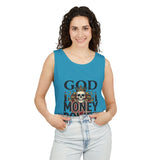 God Money Power- Skull Tank Top — Edgy Graphic Streetwear