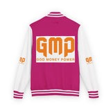 Letterman Jacket — "GMP (God Money Power)" Red & White Varsity Jacket