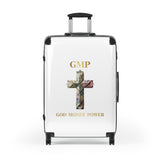 GMP 'God Money Power' Carry-On Suitcase — Cross & Currency Travel Luggage