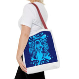 Blue 'God, Money, Power' Graphic Tote Bag – Spiritual Streetwear AOP