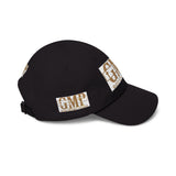 GMP 'Good Money Power' White Dad Cap — Distressed Gold Logo Baseball Hat