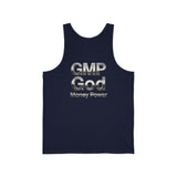 GMP God Money Power Metallic Tank Top — Graphic Motivational Sleeveless Shirt