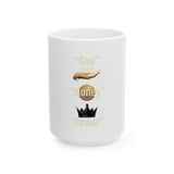 Money Is Power Ceramic Mug – Graphic Quote Coffee Cup