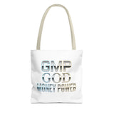 Money Power Tote Bag — 'GMP GOD' Metallic Typographic Canvas Tote