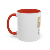 GMP Gold Accent Coffee Mug – "God Money Power" Inspirational Ceramic Cup