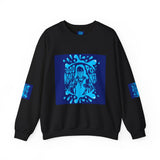 Crewneck Sweatshirt — 'God Money Power' Blue Graphic Pullover