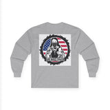 Long Sleeve Tee — 'God Money Power' Patriotic Graphic