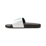Slide Sandals — Retro Green & Red Statue Graphic Removable-Strap Slides