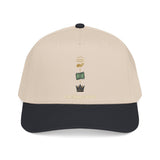 Mid Profile Baseball Cap — Minimalist Crown, Book & Sun Embroidery Cap