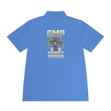 Money Power Polo — Men's White Sport Polo with 'GMP Money Power' Gold Dice Emblem
