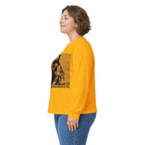 Long Sleeve Tee — 'God Money Power' Masked Saint Graphic