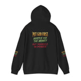 Inspirational Graphic Hoodie - "Put God First, Hustle for the Money, Put Yourself in Power"