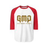 GMP "God Money Power" Raglan Shirt – Gold Logo 3/4 Sleeve Baseball Tee