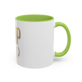 GMP Gold Accent Coffee Mug – "God Money Power" Inspirational Ceramic Cup