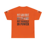 Inspirational Faith Tee — "Put God First, Hustle for the Money, Put Yourself in Power"