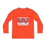 God Money Power (GMP) Youth Long Sleeve Tee — Red Logo Athletic Shirt