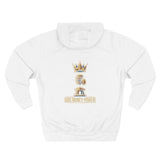 God Money Power Hoodie — Crown & Coin Vertical Graphic Fleece Hoodie