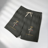 Religious Cross Sweat Shorts — "GMP God Moves Power" Garment-Dyed Fleece