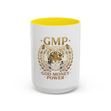 GMP Tiger Accent Coffee Mug — "God Money Power" Motivational 11/15oz Ceramic Mug