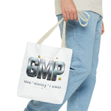 GMP Metallic Logo Tote Bag — God Money Power Graphic Tote