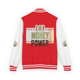 Letterman Jacket — 'God Money Power' Retro Varsity Jacket