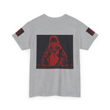Graphic Tee - Red Mystic Hooded Figure Streetwear