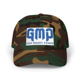 GMP "God Money Power" Embroidered Dad Cap - White Religious Baseball Hat